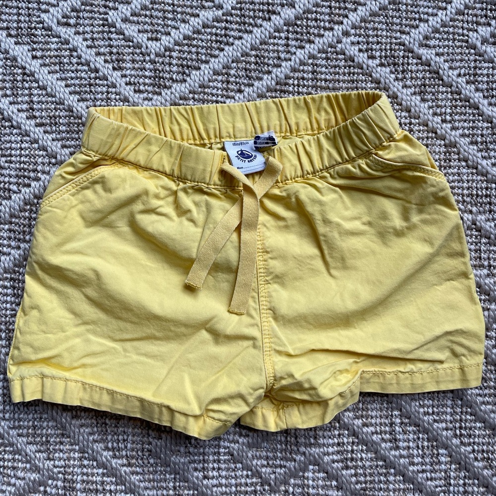 Petit Bateau Yellow Shorts-18mo